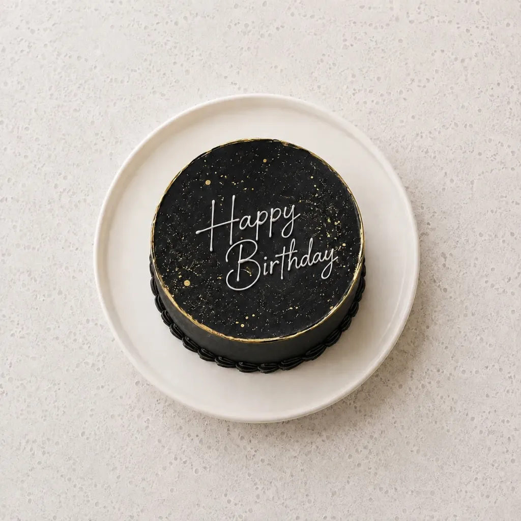 Gâteau d'anniversaire noir & or