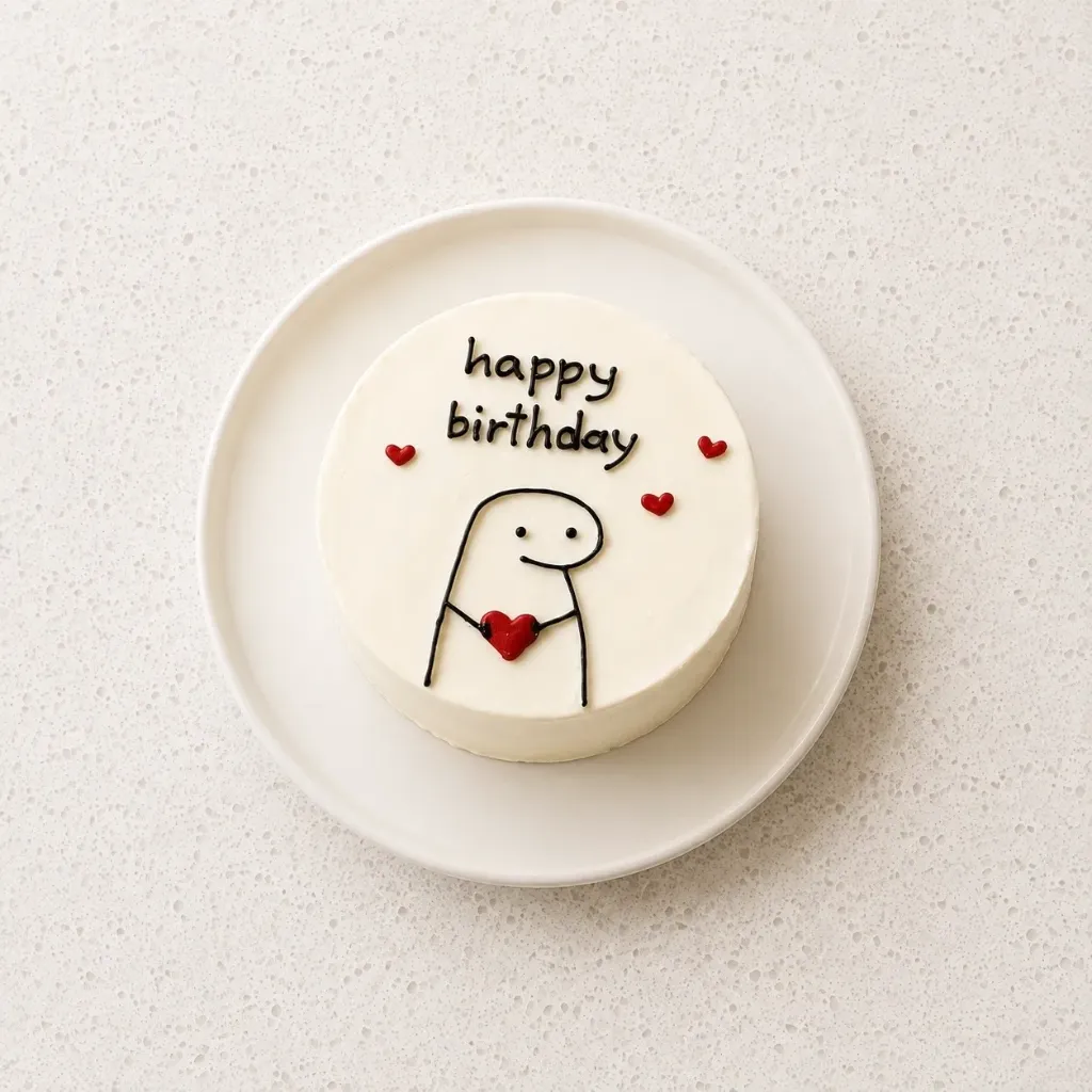 Gâteau dessin & coeurs