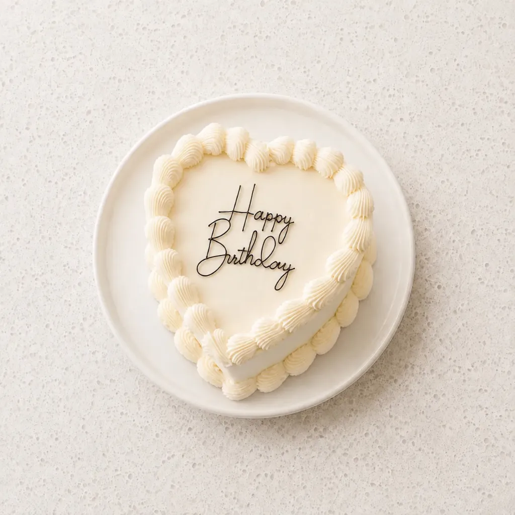 Gâteau d'anniversaire - en forme de coeur (Ganache chocolat au lait, 6 pers)