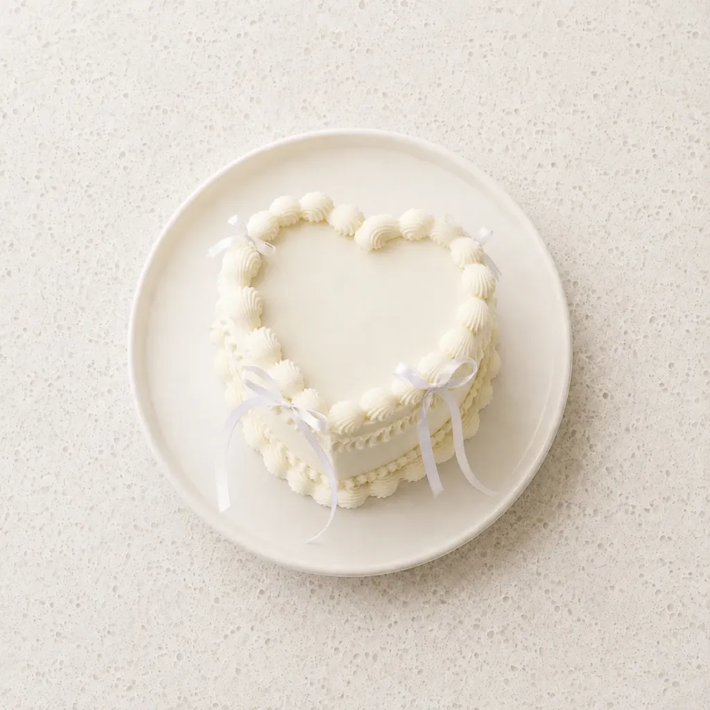 Gâteau en forme de coeur - blanc