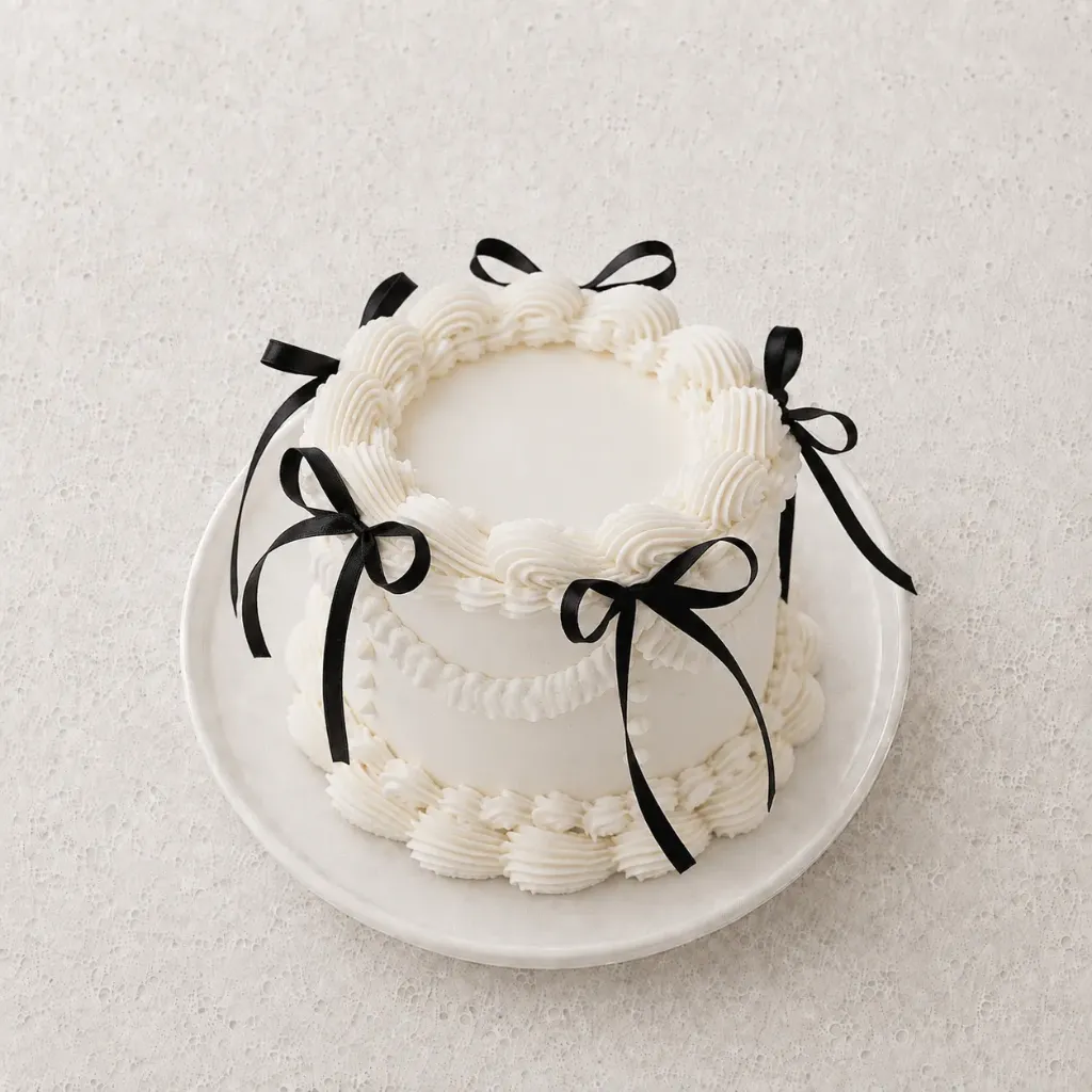 White Cake with Bows