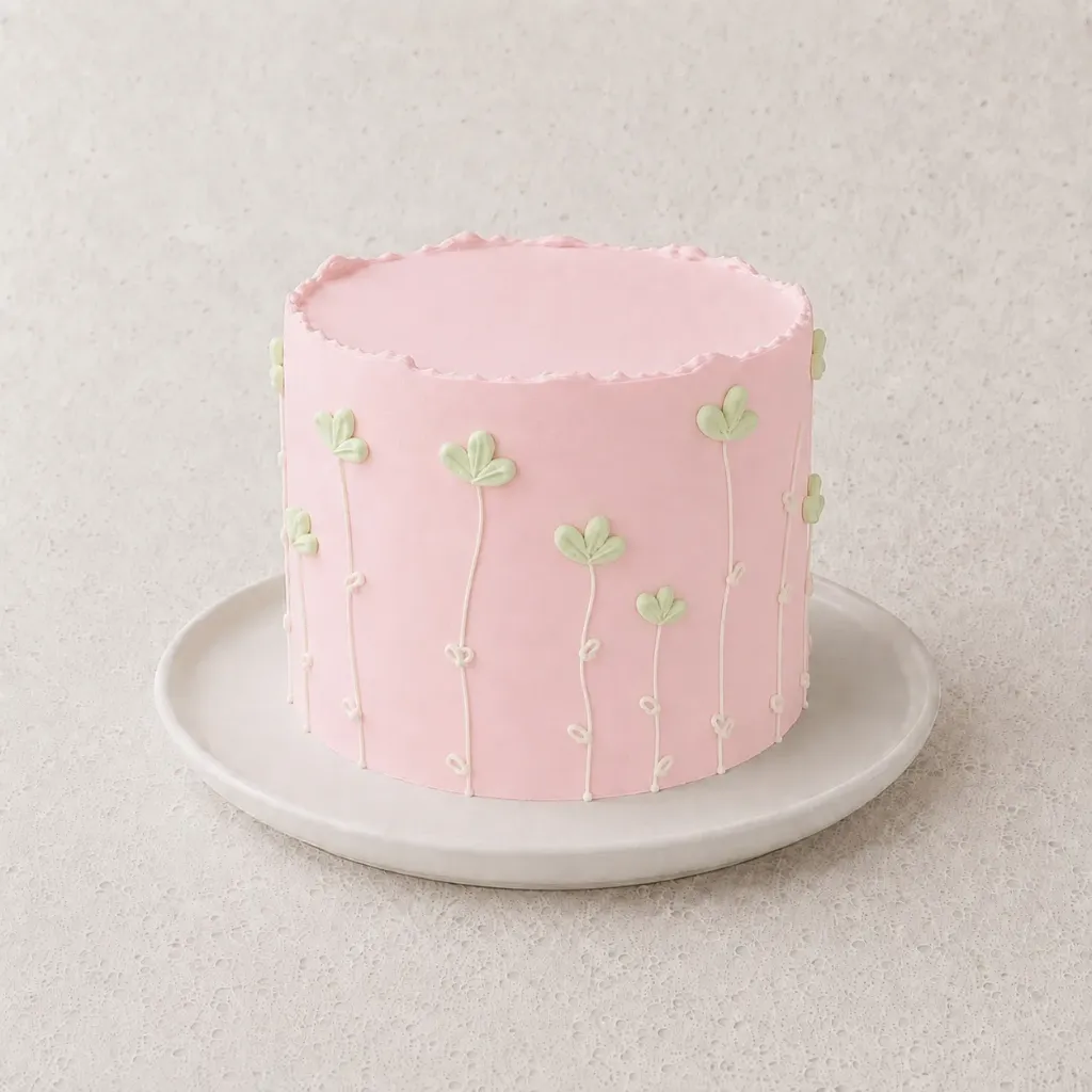 Gâteau Jardin Fleuri (Rose, Ganache Chocolat au Lait, 6 pers.)