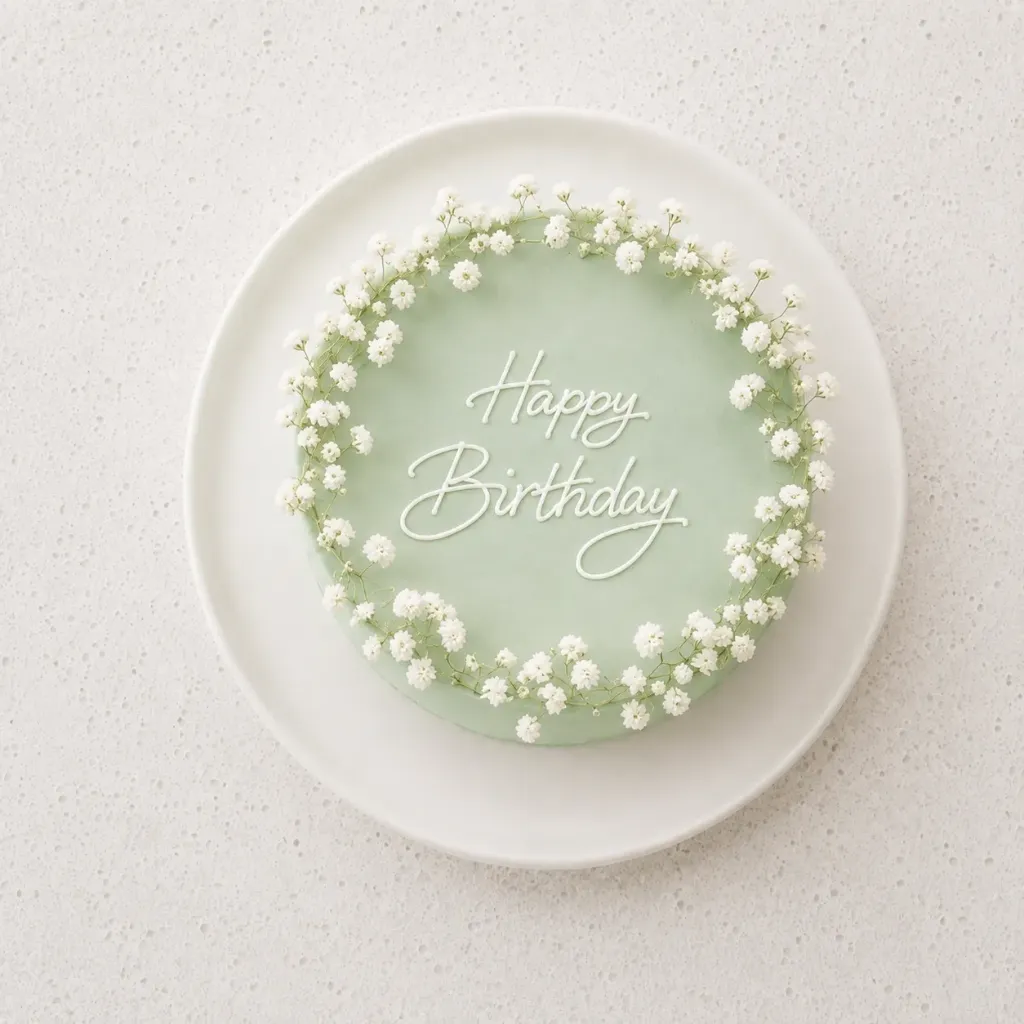 Gâteau "Happy Birthday" floral