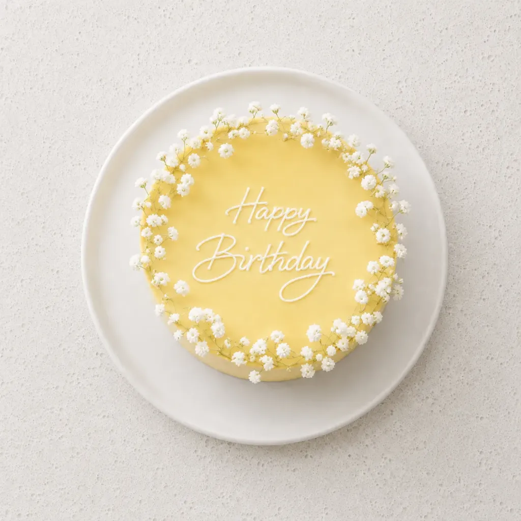 Gâteau "Happy Birthday" floral