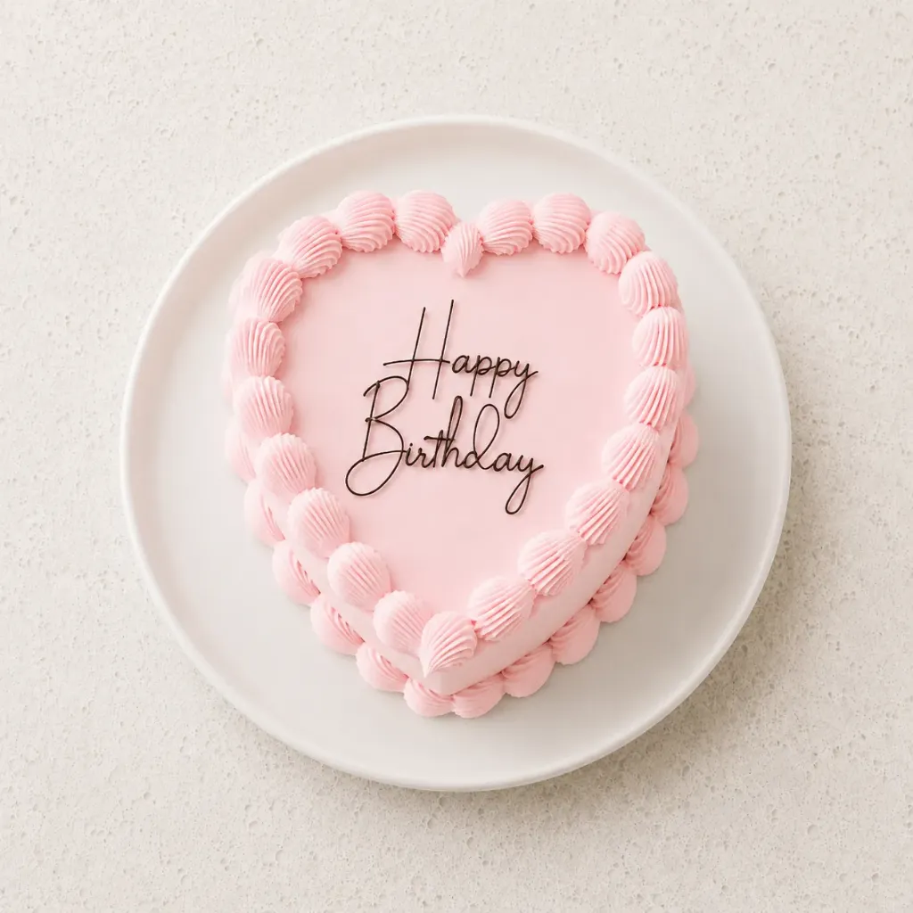 Gâteau d'anniversaire - en forme de coeur